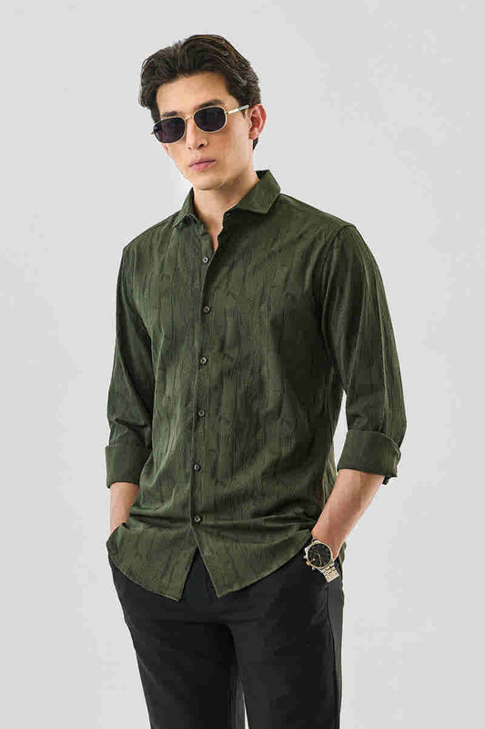 Snitch Men's Slim Fit Textured Shirt Slim Fit Typically