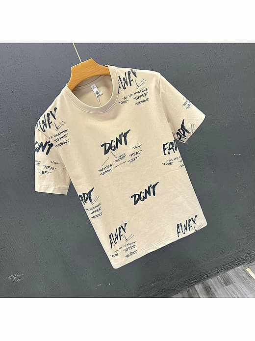 FABRIPPLE Polyester Regular Fit Printed Half Sleeves Men's Round T-Shirt - yellow Green