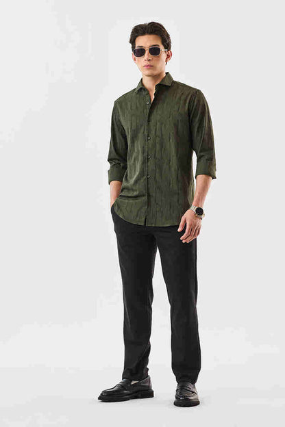 Snitch Men's Slim Fit Textured Shirt Slim Fit Typically