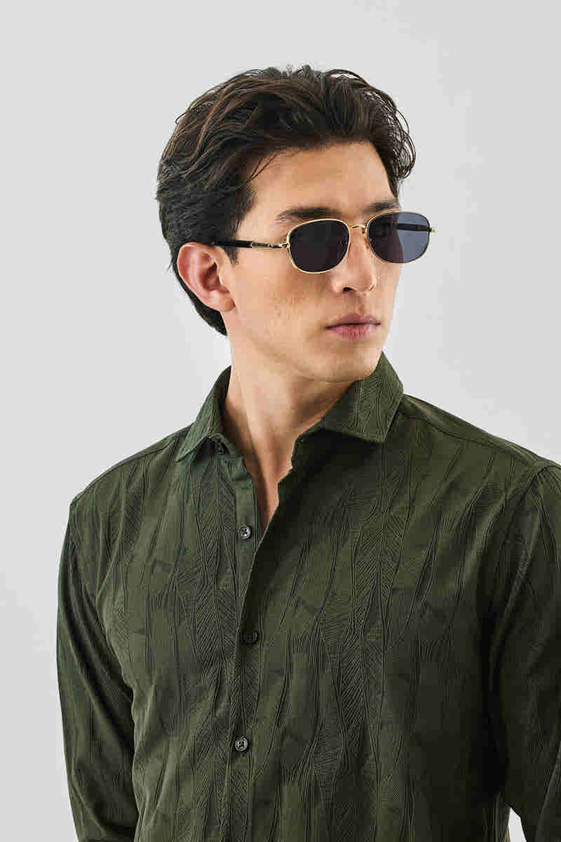 Snitch Men's Slim Fit Textured Shirt Slim Fit Typically