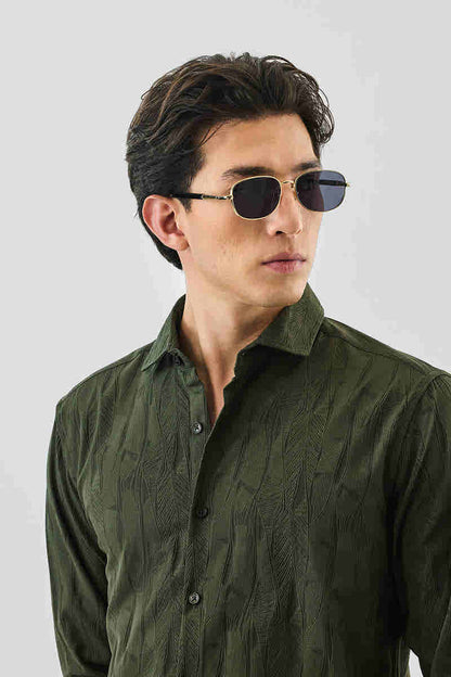 Snitch Men's Slim Fit Textured Shirt Slim Fit Typically