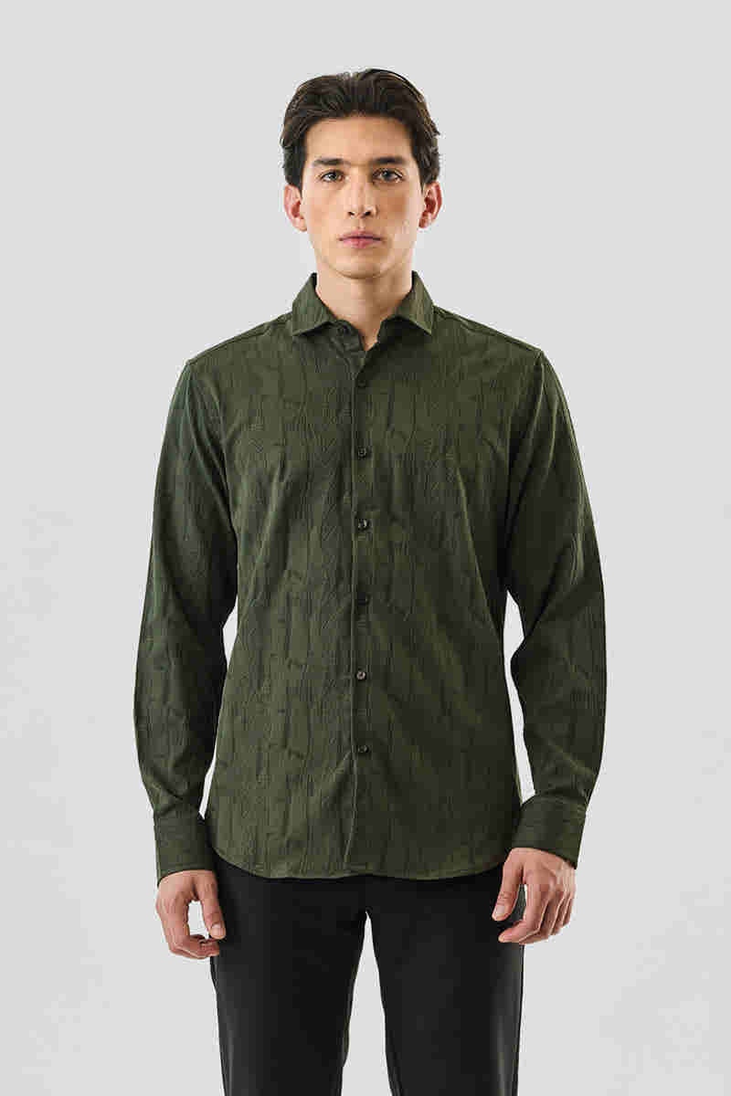 Snitch Men's Slim Fit Textured Shirt Slim Fit Typically