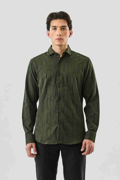 Snitch Men's Slim Fit Textured Shirt Slim Fit Typically