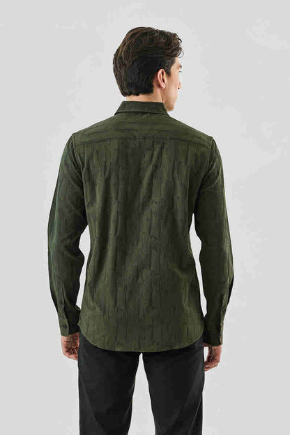 Snitch Men's Slim Fit Textured Shirt Slim Fit Typically