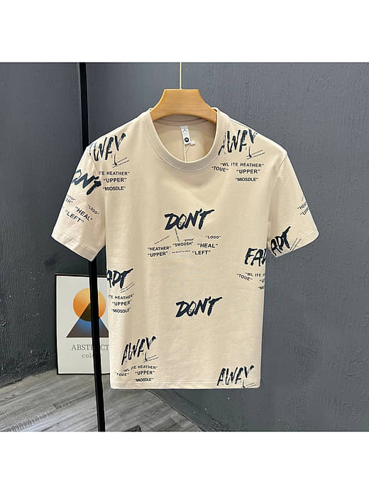 FABRIPPLE Polyester Regular Fit Printed Half Sleeves Men's Round T-Shirt - yellow Green